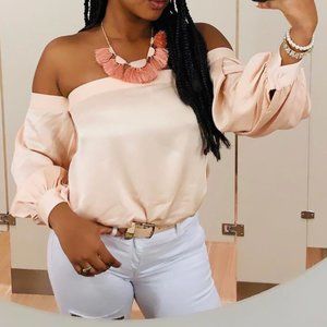 Off the Shoulder Satin Top